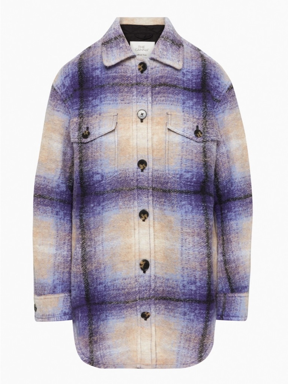 Wilfred Free Aritzia The Ganna Shirt jacket shacket purple ombré plaid